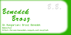 benedek brosz business card